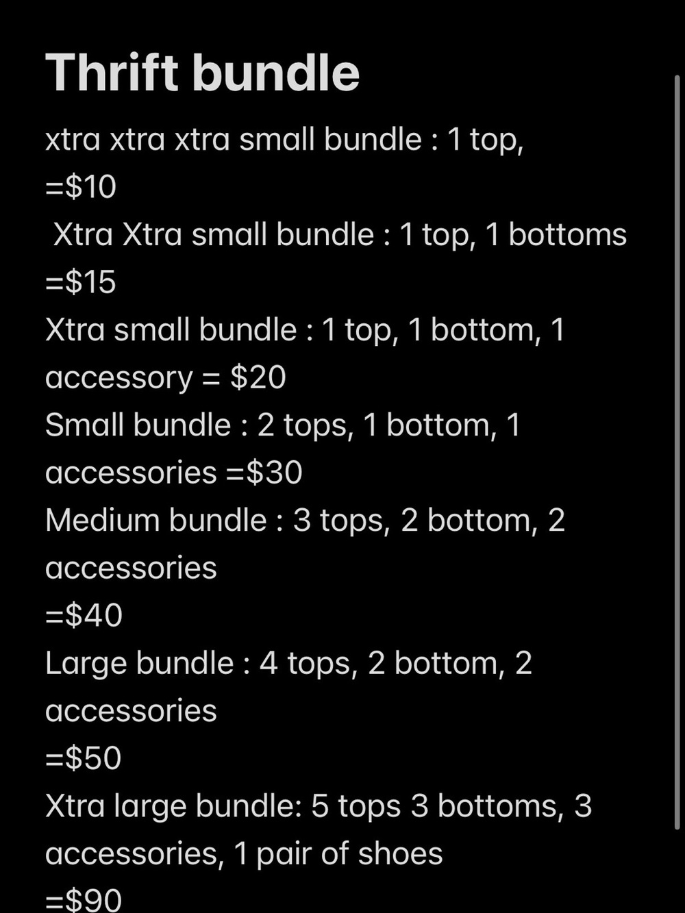 Thrift bundle